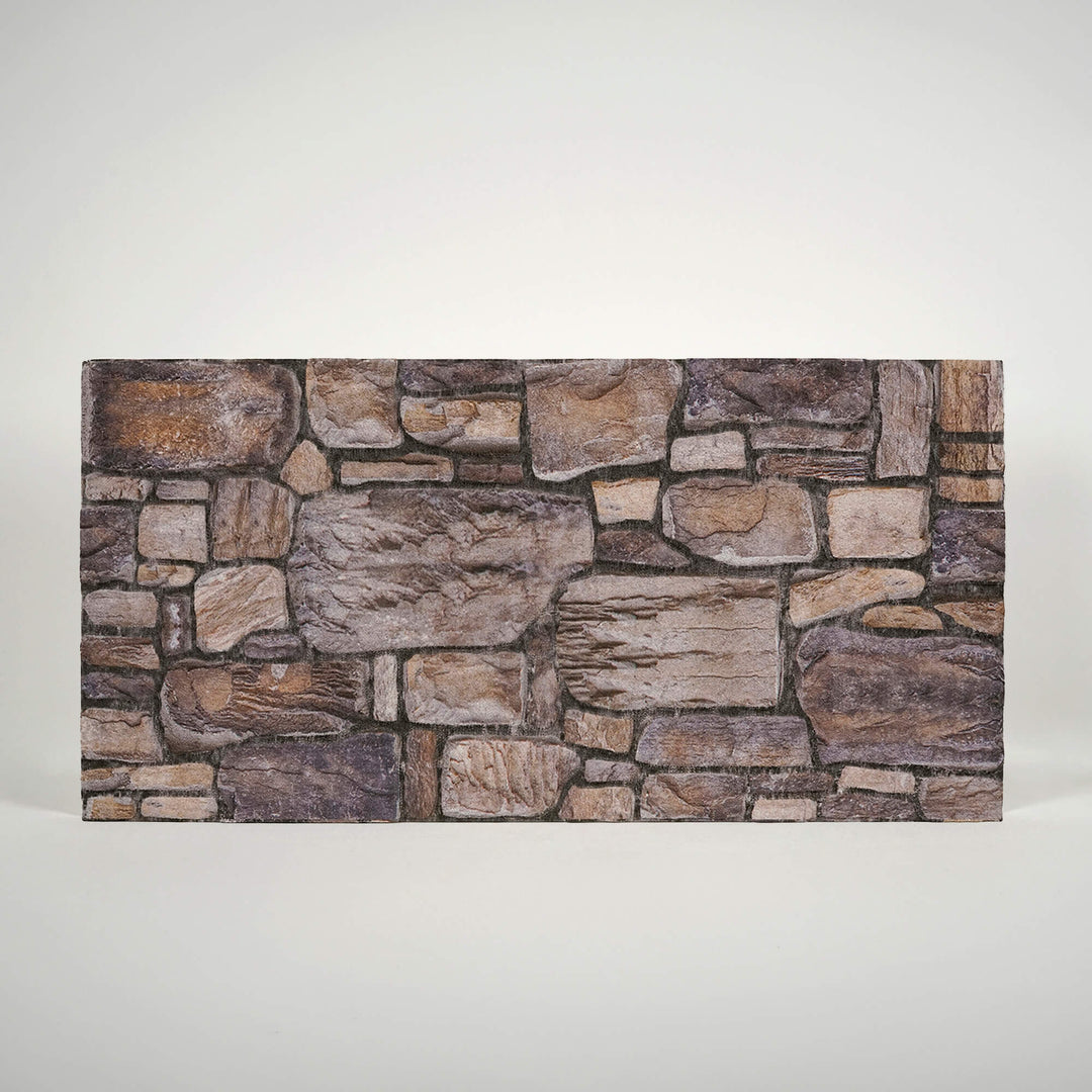 Slate 3D faux stone styrofoam wall panel with realistic multi-tone rock texture
