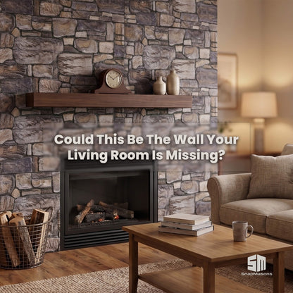 Textured faux stone styrofoam wall paneling for rustic feature walls