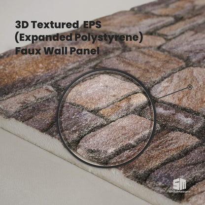 Lightweight 3D faux masonry stone wall covering panel made of styrofoam