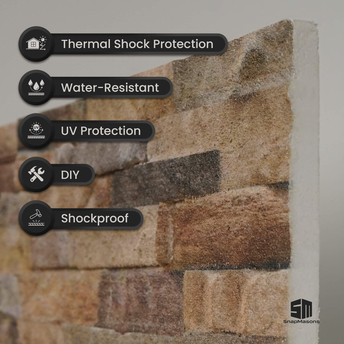 Realistic stone ledge effect styrofoam 3D wall panel for living room
