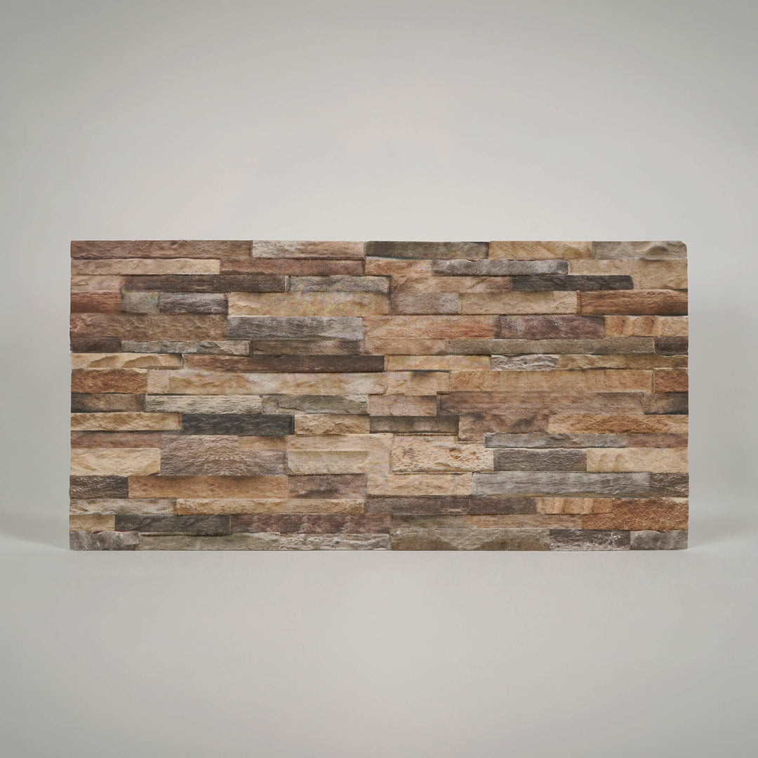 Terrastone 3D faux stacked stone styrofoam wall panel for rustic interior decor