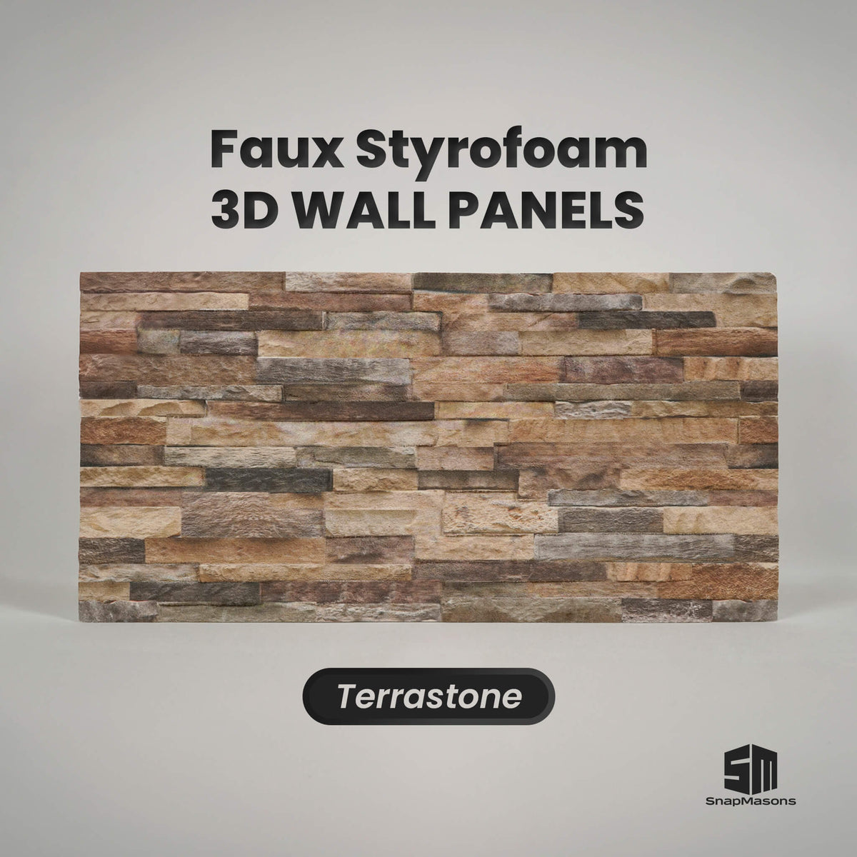Terrastone 3D faux stacked stone styrofoam wall panel for rustic interior decor
