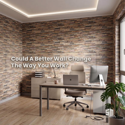 Textured faux ledger stone styrofoam wall panel for feature walls