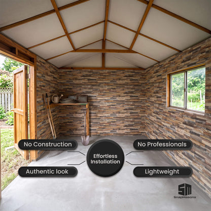 Insulated faux stacked stone styrofoam wall panel for interior design