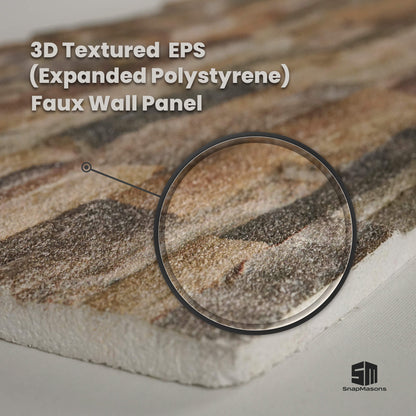 Lightweight 3D faux stacked stone wall covering panel made of styrofoam