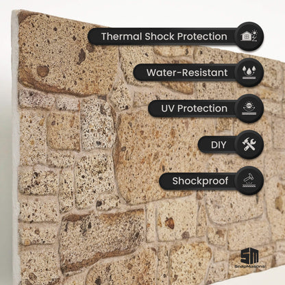 Realistic light brown stone effect styrofoam 3D wall panel for DIY renovation