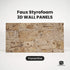 Travertine 3D faux stone styrofoam wall panel with natural beige cobblestone texture