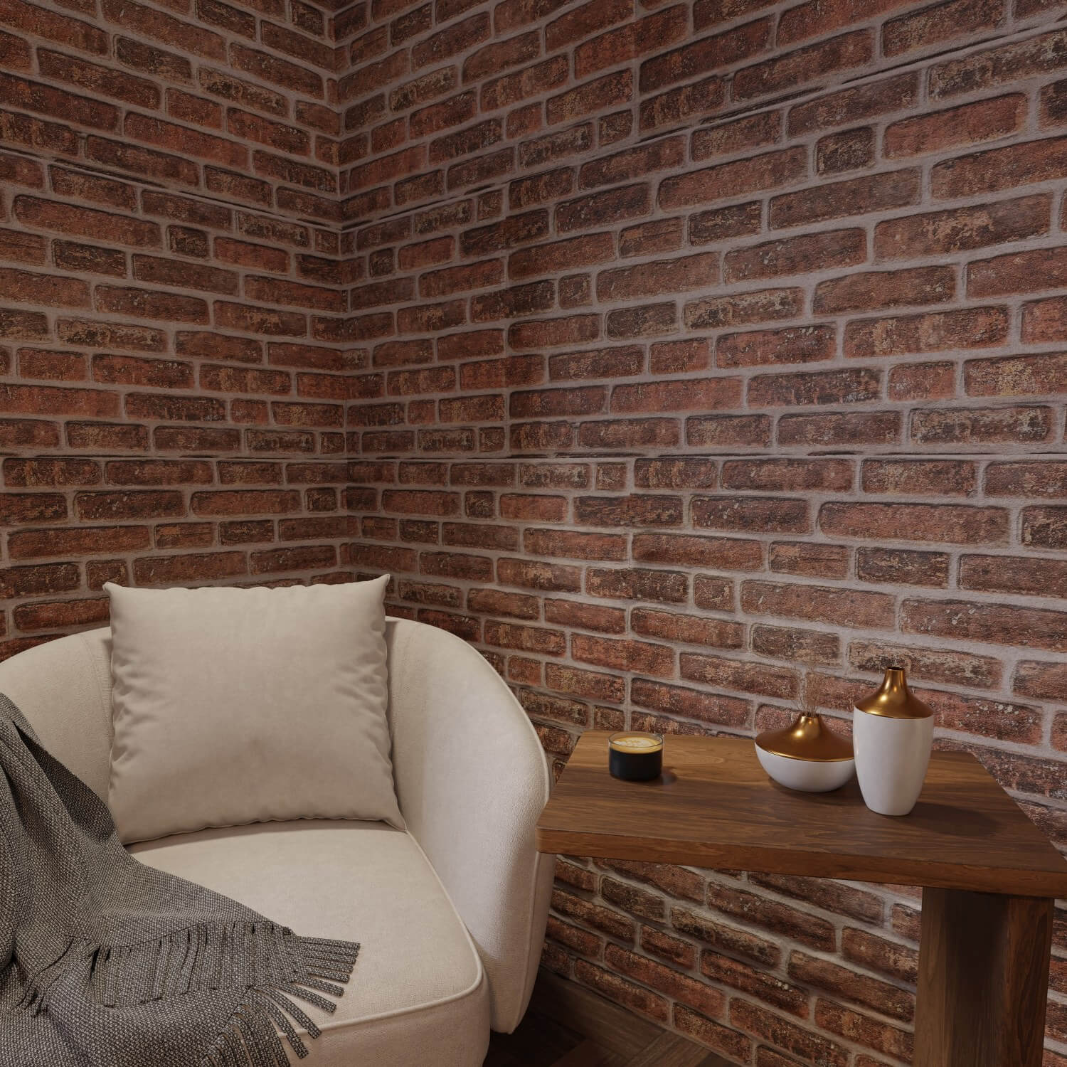 Vermilion 3D Faux Brick Wall Panel – Decorative Styrofoam Brick Effect