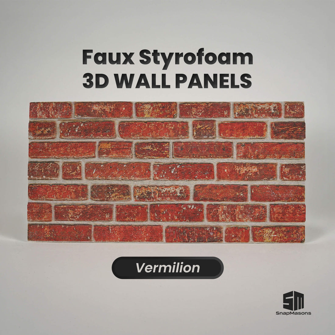 Vermilion 3D faux brick styrofoam wall panel for rustic interior decor
