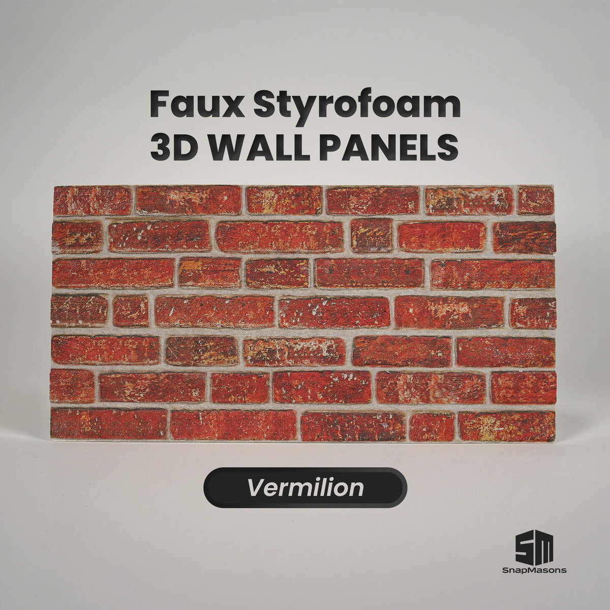 Vermilion 3D faux brick styrofoam wall panel for rustic interior decor