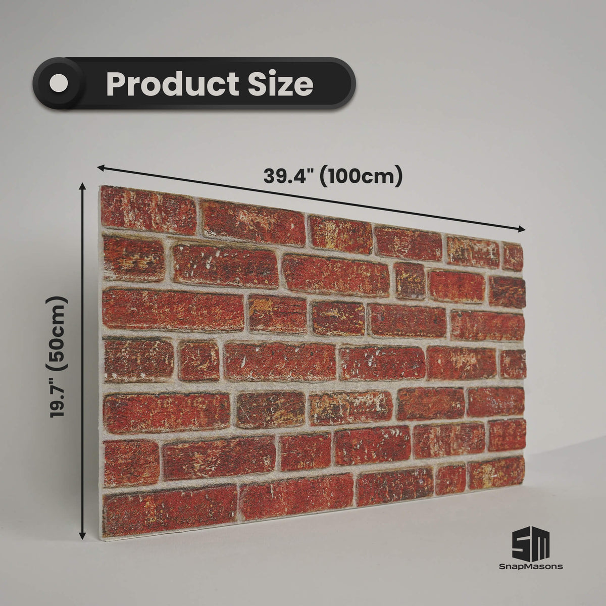 Textured faux red brick styrofoam wall panel for feature walls