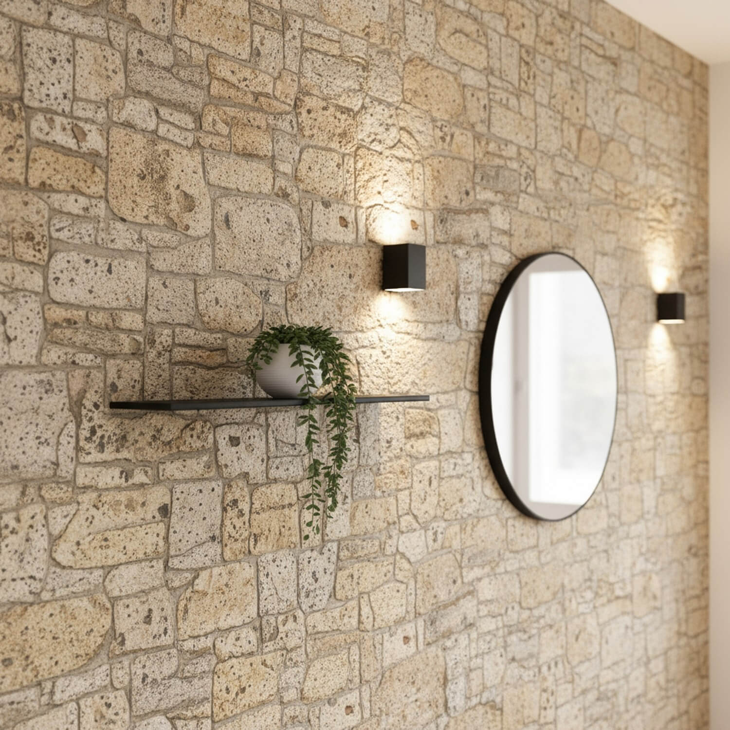 Travertine 3D Faux Stone Wall Panel – Decorative Styrofoam Stone Effect