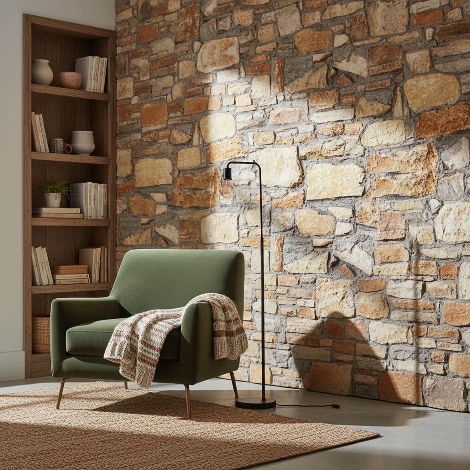 Rustic 3D Faux Stone Wall Panel – Decorative Styrofoam Stone Effect